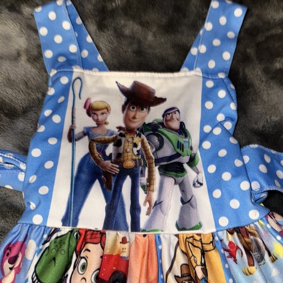 Boutique Disney Toy Story Girls Sleeveless Panel Twirl Dress size 6/12m - Picture 3 of 4